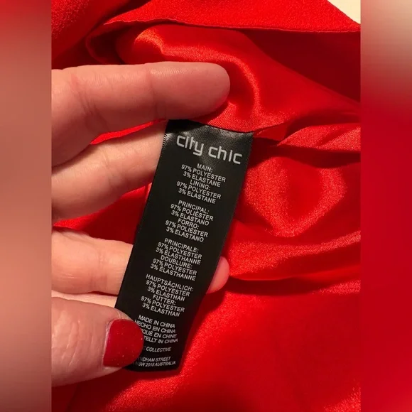 City Chic - Red Tie Back Flutter Sleeve Blouse - Picture 4 of 6